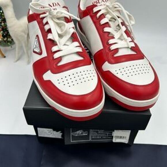 Men’s Prada downtown leather logo sneakers size 12.5 made in Italy - Picture 8 of 9